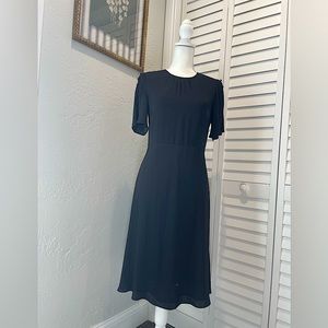 H&M Knee length button sleeve dress -Black- size 8